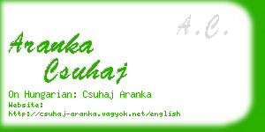 aranka csuhaj business card